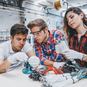 young manufacturing workers in a manufacturing facility