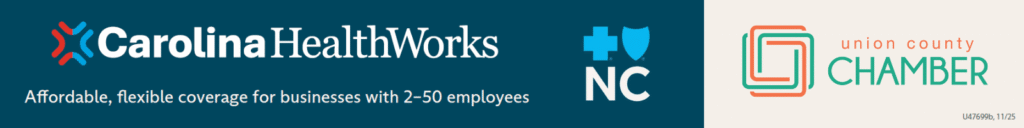 Carolina Healthworks, Union County Chamber, and NC Blue Cross Blue Shield logo