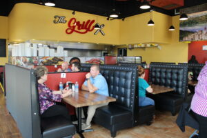 Inside the Valley Grill, group of people sitting at a booth