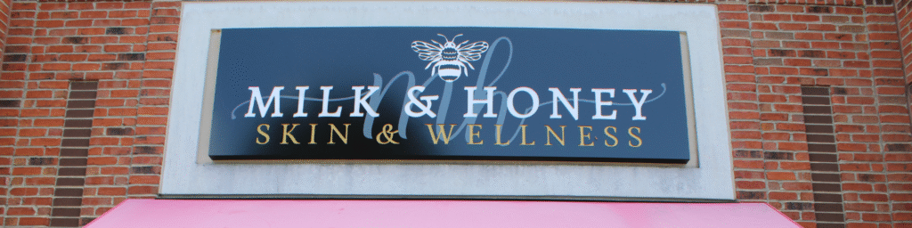 Front of the Milk & Honey MedSpa building in Monroe, NC
